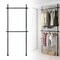 Ceiling Top & Floor Metal Closet Garment Rack Clothes Storage Hanger Organizer